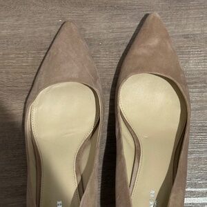 Tan Suede Coach Kitten Heel
